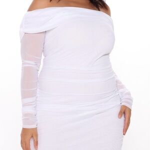 White ruched maxi dress